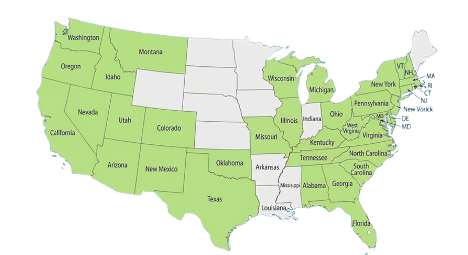 Map showing Integrity's geographic footprint across more than 30 US states